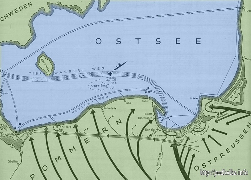 Схема маневрирования ПЛ С-13