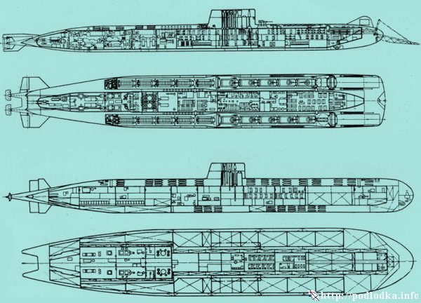 Десантная ПЛА проект 748. Атомный подводный танкер проект 681